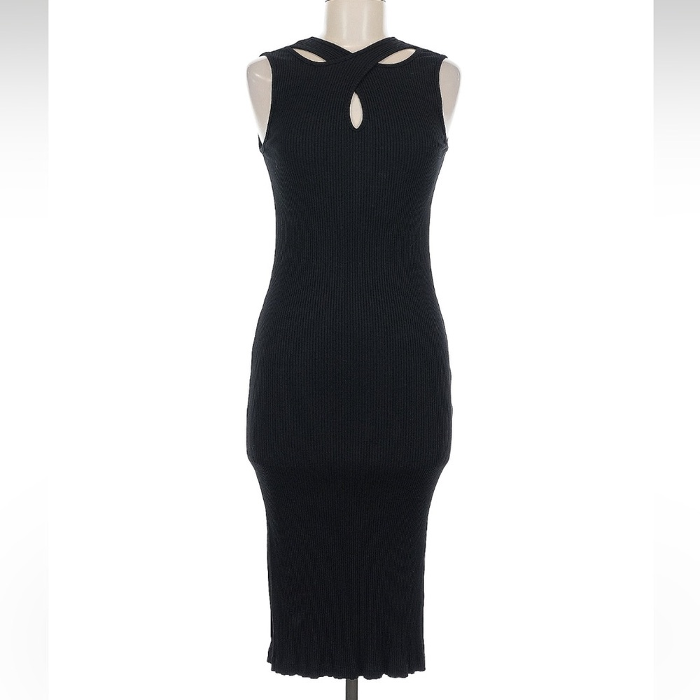 Amour Vert Black Keyhole Dress